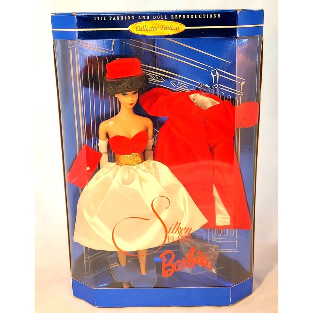 NEW 1997 Barbie Doll Silken Flame 1962 Repro 18448 Brunette * NIB NRFB Mattel